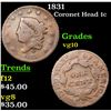 Image 1 : 1831 Coronet Head Large Cent 1c Grades vg+