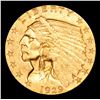 Image 2 : ***Auction Highlight*** 1929-p Gold Indian Quarter Eagle $2 1/2 Graded Select+ Unc By USCG (fc)