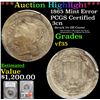 Image 1 : ***Auction Highlight*** PCGS 1865 Mint Error Three Cent Copper Nickel 3cn Graded vf35 By PCGS (fc)