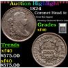 Image 1 : ***Auction Highlight*** 1824 Coronet Head Large Cent 1c Graded xf By USCG (fc)