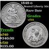 Image 1 : 1848-o Seated Half Dollar 50c Grades vf++
