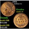 Image 1 : 1901 Indian Cent 1c Grades Select Unc RB