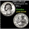 Image 1 : 1981-s Proof Washington Quarter 25c Grades GEM++ Proof Deep Cameo