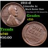 Image 1 : 1911-d Lincoln Cent 1c Grades vf++