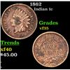 Image 1 : 1862 Indian Cent 1c Grades vf++
