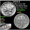 Image 1 : 1934-d Mercury Dime 10c Grades Choice AU/BU Slider