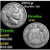 Image 1 : 1903-p Barber Dime 10c Grades xf+