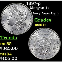 1897-p Morgan Dollar $1 Grades Choice+ Unc