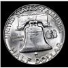 Image 3 : 1954-p Franklin Half Dollar 50c Grades Choice Unc+ FBL