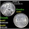 Image 1 : 1943-p Lincoln Cent 1c Grades GEM++ Unc
