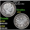 Image 1 : 1897-p Barber Quarter 25c Grades vf++