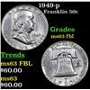 Image 1 : 1949-p Franklin Half Dollar 50c Grades Select Unc FBL