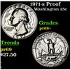 Image 1 : 1971-s Proof Washington Quarter 25c Grades GEM++ Proof