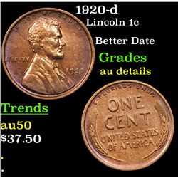 1920-d Lincoln Cent 1c Grades AU Details