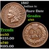 Image 1 : 1867 Indian Cent 1c Grades xf+