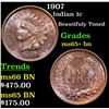 Image 1 : 1907 Indian Cent 1c Grades GEM+ Unc BN