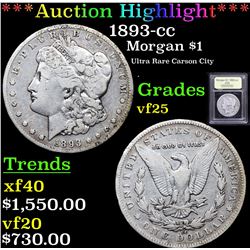 ***Auction Highlight*** 1893-cc Morgan Dollar $1 Graded vf+ By USCG (fc)