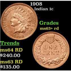 1908 Indian Cent 1c Grades Select+ Unc RD