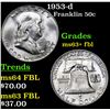 Image 1 : 1953-d Franklin Half Dollar 50c Grades Select Unc+ FBL