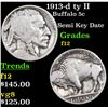 Image 1 : 1913-d ty II Buffalo Nickel 5c Grades f, fine