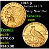 Image 1 : 1915-p Gold Indian Quarter Eagle $2 1/2 Grades Choice AU/BU Slider