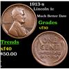 Image 1 : 1913-s Lincoln Cent 1c Grades vf++