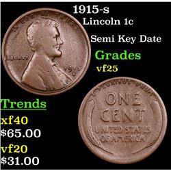 1915-s Lincoln Cent 1c Grades vf+