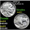 Image 1 : 1937-p Buffalo Nickel 5c Grades Select+ Unc