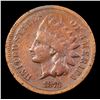 Image 2 : 1873 Closed 3 Indian Cent 1c Grades f+