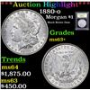 Image 1 : ***Auction Highlight*** 1880-o Morgan Dollar $1 Graded Select+ Unc By USCG (fc)