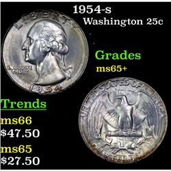 1954-s Washington Quarter 25c Grades GEM+ Unc