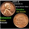 Image 1 : 1927-d Lincoln Cent 1c Grades Unc Details