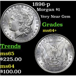 1896-p Morgan Dollar $1 Grades Choice+ Unc