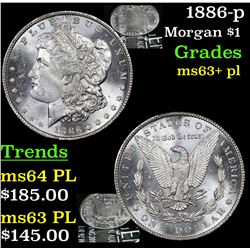 1886-p Morgan Dollar $1 Grades Select Unc+ PL