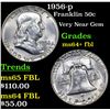 Image 1 : 1956-p Franklin Half Dollar 50c Grades Choice Unc+ FBL