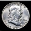 Image 2 : 1956-p Franklin Half Dollar 50c Grades Choice Unc+ FBL