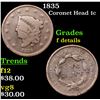 Image 1 : 1835 Coronet Head Large Cent 1c Grades f details