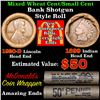 Image 1 : Mixed small cents 1c orig shotgun roll, 1920-d Wheat Cent, 1899 Indian Cent other end