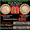 Image 1 : Mixed small cents 1c orig shotgun roll, 1918-d Wheat Cent, 1892 Indian Cent other end