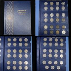 Complete Jefferson Nickel book 1938- 1964 71 coins . .