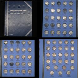 Partial Mercury Head Dime book 1916-1945 68 coins . . Grades