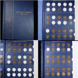 Partial Lincoln cent book 1911-1940 55 coins . . Grades