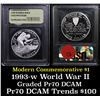 Image 1 : 1991-1995-w WWII Modern Commem Dollar $1 Grades GEM++ Proof Deep Cameo