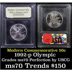 1992-p Olympic Modern Commem Half Dollar 50c Grades ms70, Perfection