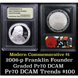 2006-P Ben Franklin Founding Father Modern Commem Dollar $1 Grades GEM++ Proof Deep Cameo