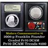 Image 1 : 2006-P Ben Franklin Founding Father Modern Commem Dollar $1 Grades GEM++ Proof Deep Cameo