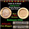 Image 1 : ***Auction Highlight*** Indian 1c Shotgun Roll, 1909 end, KEY date 's' mint other, Wow! . . (fc)