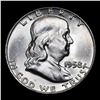 Image 2 : 1958-d Franklin Half Dollar 50c Grades Choice Unc+ FBL