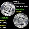 Image 1 : 1958-p Franklin Half Dollar 50c Grades Choice+ Unc