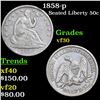 Image 1 : 1858-p Seated Half Dollar 50c Grades vf++